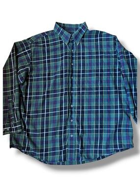 Viyella Plaid Flannel Long-Sleeve Shirt Men's XXL